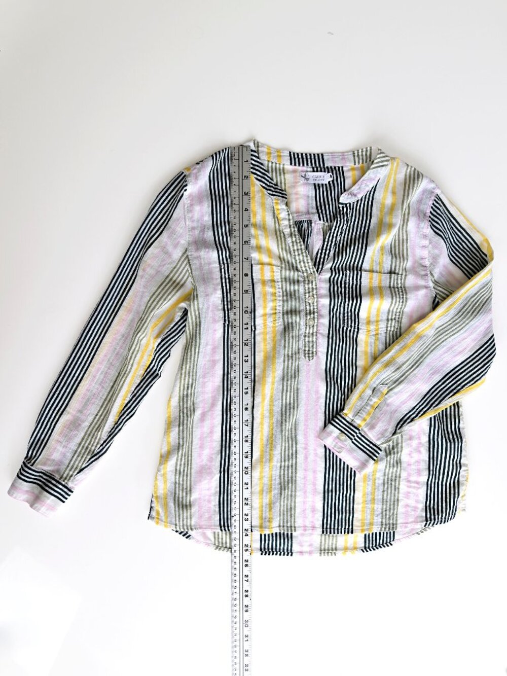 Carve Designs Popover Dylan Gauze Shirt Organic Cotton Stripes Lightweight-small - Picture 6 of 11